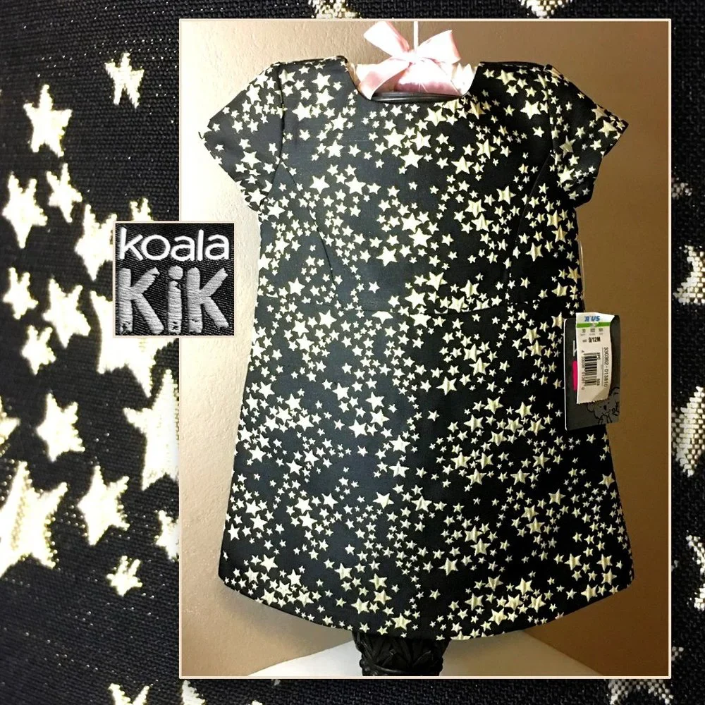 KOALA KIK Black with Gold Stars Dress - NEW WITH TAGS! - Picture 1 of 11